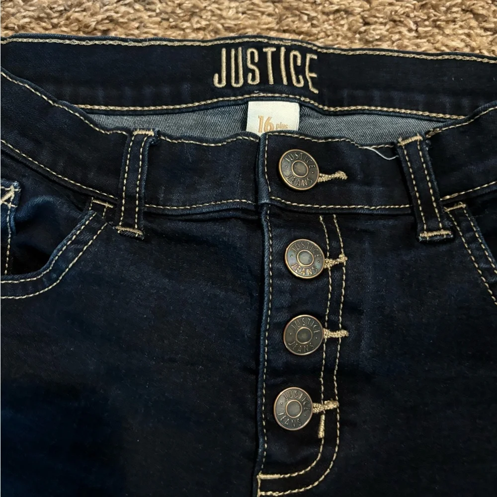 Girl’s Justice Dark Blue Denim Shorts Size 16P